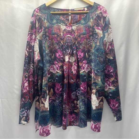 Soft Surroundings Tops - Soft Surroundings Women’s long Sleeve Tunic 3X Key Hole Button Front Pleats